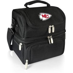 PICNIC TIME NFL unisex-adult NFL Pranzo Lunch Bag, Insulated Lunch Box with Picnic Set, Lunch Cooler Bag(Kansas City Chiefs – Black)