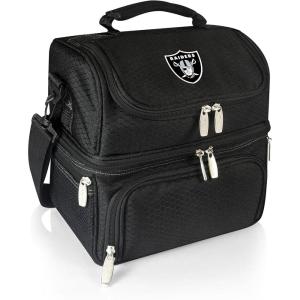 PICNIC TIME NFL unisex-adult NFL Pranzo Lunch Bag, Insulated Lunch Box with Picnic Set, Lunch Cooler Bag(Las Vegas Raiders – Black)
