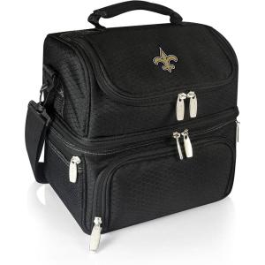 PICNIC TIME NFL unisex-adult NFL Pranzo Lunch Bag, Insulated Lunch Box with Picnic Set, Lunch Cooler Bag(New Orleans Saints – Black)