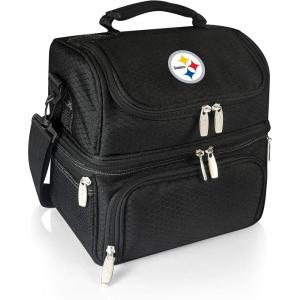 PICNIC TIME NFL unisex-adult NFL Pranzo Lunch Bag, Insulated Lunch Box with Picnic Set, Lunch Cooler Bag(Pittsburgh Steelers – Black)