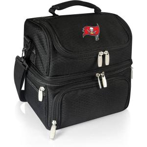 PICNIC TIME NFL unisex-adult NFL Pranzo Lunch Bag, Insulated Lunch Box with Picnic Set, Lunch Cooler Bag(Tampa Bay Buccaneers – Black)