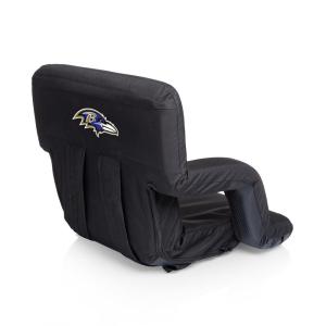 Picnic TIME NFL Buffalo Bills Ventura Reclining Stadium Seat with Back Support, Bleacher Seat, Beach Floor Chair, (Heathered Gray)(Baltimore Ravens  Black)