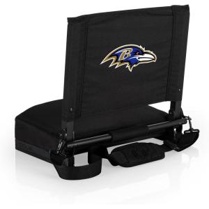 Picnic TIME NFL Unisex-Adult NFL Gridiron Stadium Seat, Lightweight, Portable Folding Chair for Bleachers and Benches(Black)
