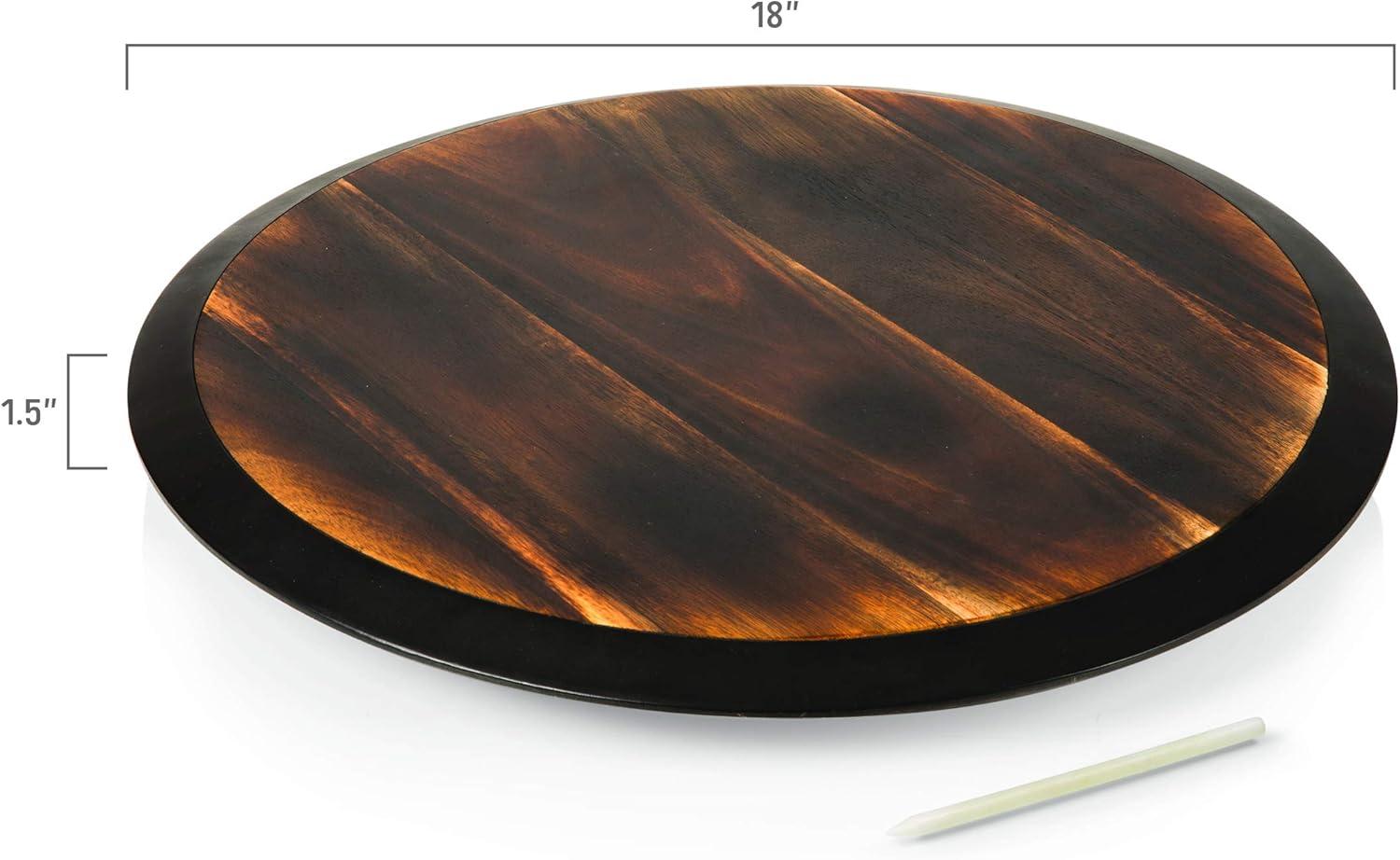 image:imagePICNIC TIME NCAA Auburn Tigers Lazy Susan Serving Tray Wooden Turntable Round Charcuterie Board Cheese Serving Platter Fire Acacia WoodFire Acacia Wood