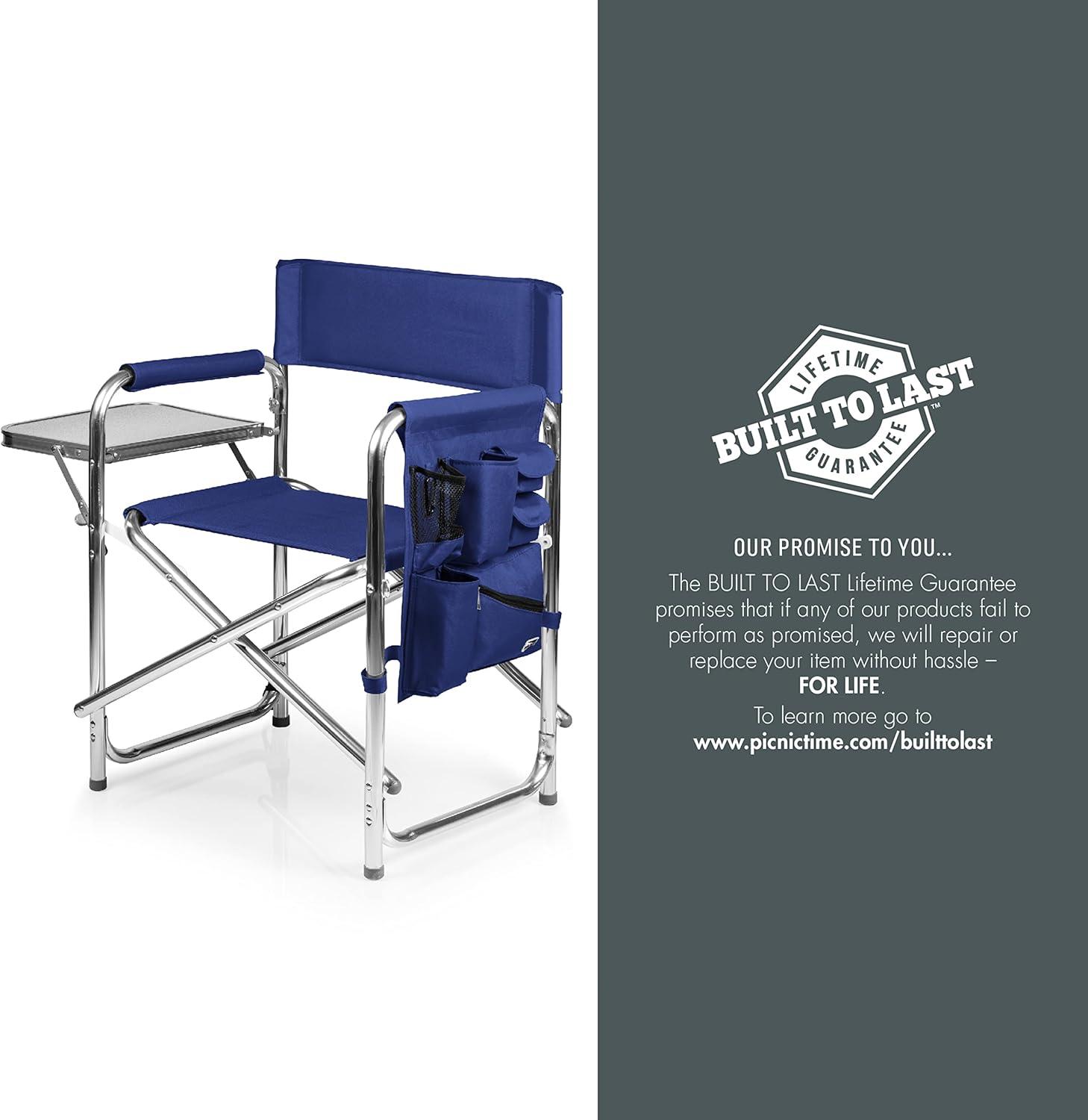 image:imagePICNIC TIME NCAA Auburn Tigers Sports Chair with Side Table Beach Chair Camp Chair for AdultsNavy Blue