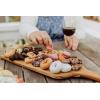 PICNIC TIME NCAA Auburn Tigers Artisan 24″ Acacia Charcuterie Board with Raw Wood Edge, Cheese Board, Serving Platter, (Acacia Wood)
