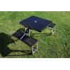 PICNIC TIME NCAA Auburn Tigers Football Field Folding Picnic Table – Camping Table – Outdoor Table with Umbrella Hole, (Black)