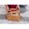 PICNIC TIME NCAA Auburn Tigers Poppy Personal Picnic Basket, Insulated Lunch Bag, Retro Lunch Box, (Beige)
