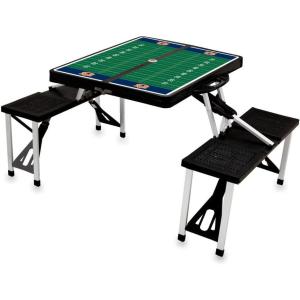 PICNIC TIME NCAA Auburn Tigers Football Field Folding Picnic Table – Camping Table – Outdoor Table with Umbrella Hole, (Black)