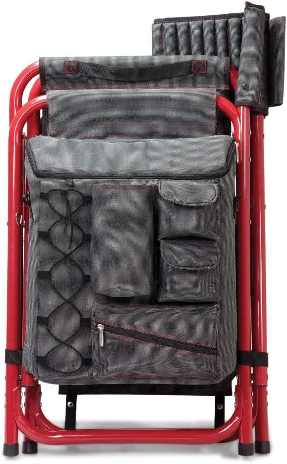 image:imagePICNIC TIME NCAA Boise State Broncos Fusion Camping Chair with Side Table and Soft CoolerDark Gray With Red Accents