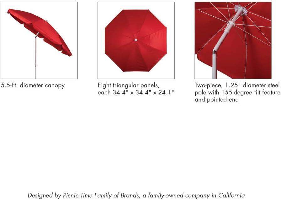 image:imagePICNIC TIME NCAA Boise State Broncos Outdoor Canopy Sunshade Beach Umbrella 55 Small Patio Umbrella Beach Chair Umbrella