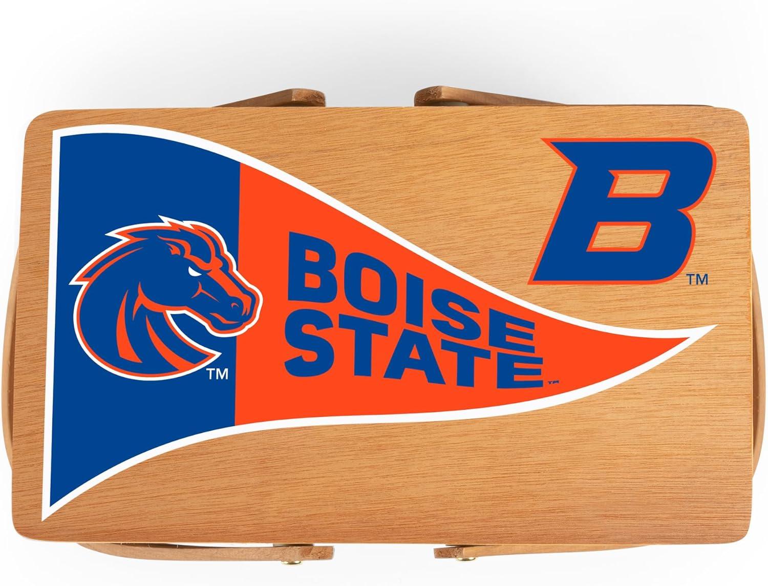 image:imagePICNIC TIME NCAA Boise State Broncos Poppy Personal Picnic Basket Insulated Lunch Bag Retro Lunch Box Beige