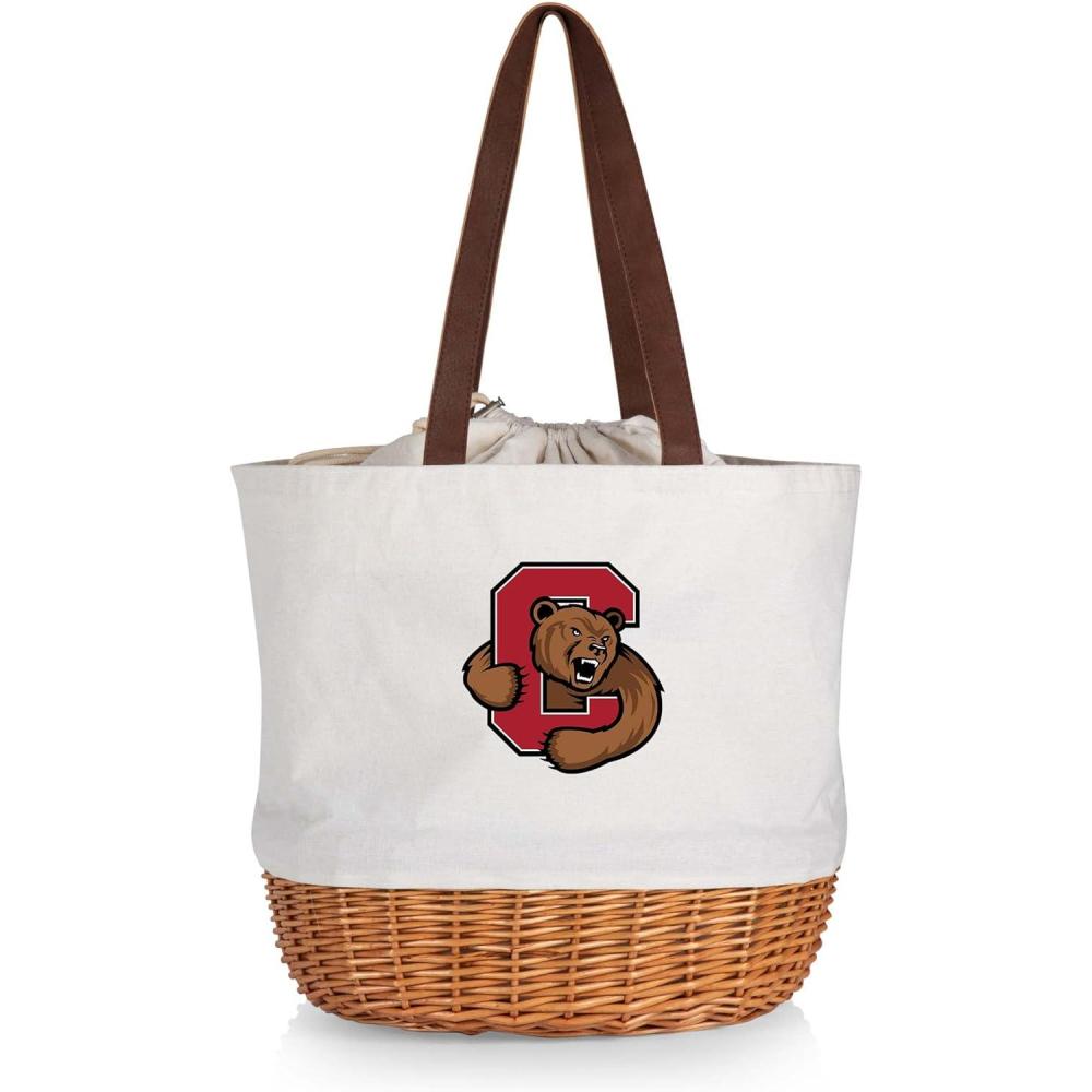 image:imagePicnic TIME NCAA Coronado Canvas and Willow Basket Tote Picnic Tote Bag Beach Tote Beige CanvasCornell Big Red
