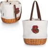 Picnic TIME NCAA Coronado Canvas and Willow Basket Tote, Picnic Tote Bag, Beach Tote, (Beige Canvas)(Cornell Big Red)