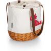 Picnic TIME NCAA Coronado Canvas and Willow Basket Tote, Picnic Tote Bag, Beach Tote, (Beige Canvas)(Ole Miss Rebels)