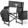PICNIC TIME NCAA Boise State Broncos Fusion Camping Chair with Side Table and Soft Cooler(Dark Gray With Black Accents)