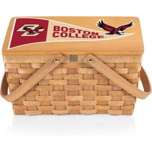 PICNIC TIME NCAA Boston College Eagles Poppy Personal Picnic Basket, Insulated Lunch Bag, Retro Lunch Box, (Beige)