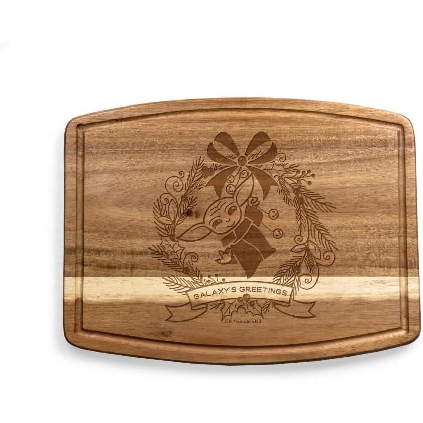 image:imagePICNIC TIME Star Wars The Mandalorian Ovale Acacia Cutting Board Serving Board Charcuterie Cheese Board with Juice Groove Galactic Kitchen Decor Gift Acacia WoodStar Wars Mandalorian Grogu Acacia Wood