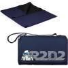 PICNIC TIME Star Wars R2-D2 Blanket Tote Outdoor Picnic Blanket, Beach Blanket, Camping Blanket, (Navy Blue with Black Flap)