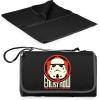 PICNIC TIME Star Wars Stormtrooper Blanket Tote Picnic Blanket, Folding Outdoor Beach and Camping Blanket with Carry Tote and Zipper Pocket, Water Resistant Fleece, (Black with Black Exterior)