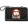 PICNIC TIME Star Wars Stormtrooper Blanket Tote Picnic Blanket, Folding Outdoor Beach and Camping Blanket with Carry Tote and Zipper Pocket, Water Resistant Fleece, (Black with Black Exterior)