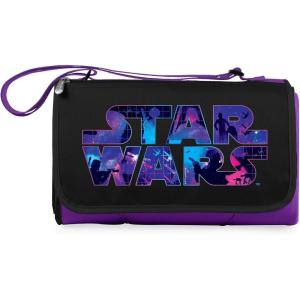 PICNIC TIME Star Wars Blanket Tote Outdoor Picnic Blanket, Beach Blanket, Camping Blanket, (Purple with Black Flap)