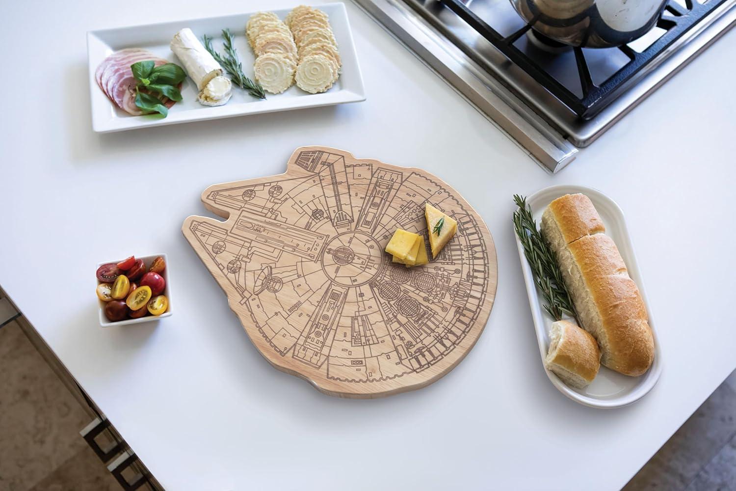 image:imagePICNIC TIME Star Wars Millennium Falcon 16 Inch Serving Board Wood Cheese and Charcuterie Board Decorative Cutting Board with Hanging Hole Parawood
