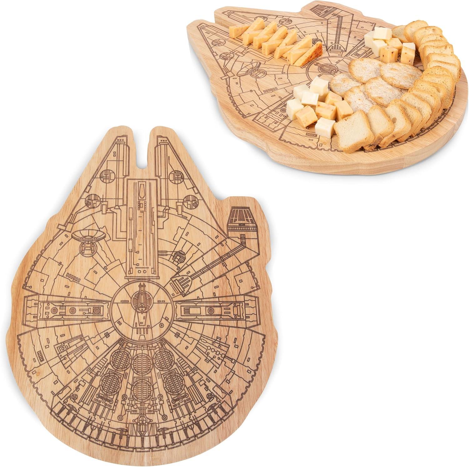 image:imagePICNIC TIME Star Wars Millennium Falcon 16 Inch Serving Board Wood Cheese and Charcuterie Board Decorative Cutting Board with Hanging Hole Parawood