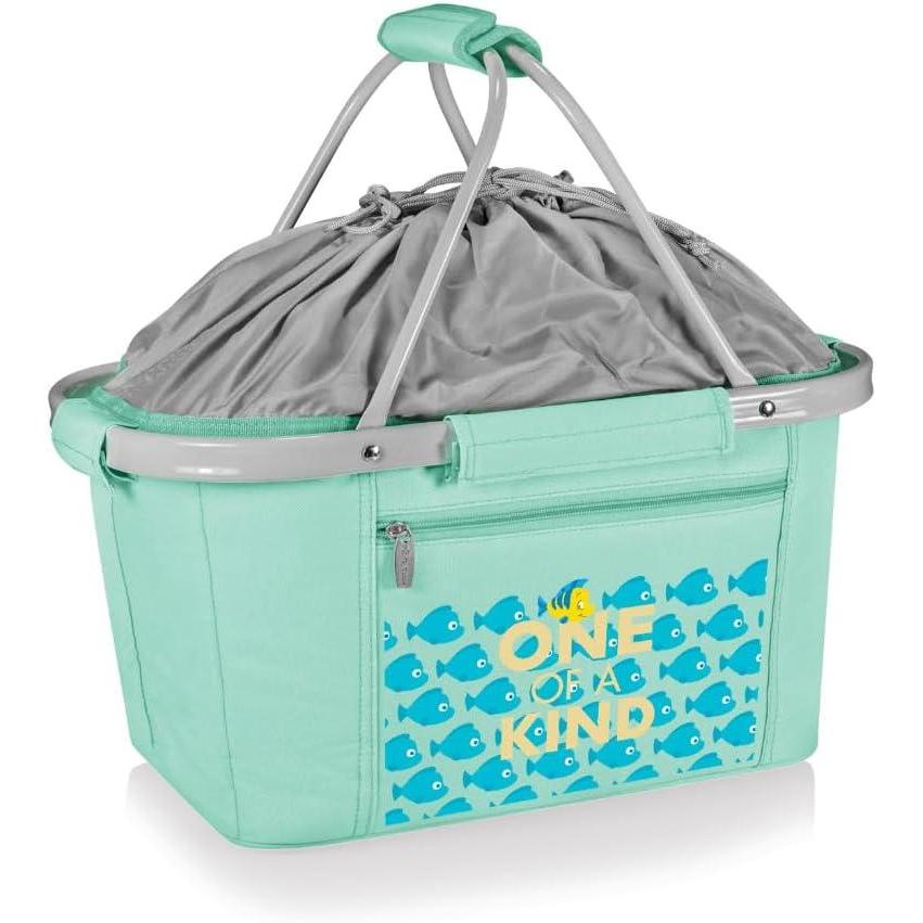 image:imagePicnic TIME Metro Shopping Basket Insulated Picnic Basket Collapsible Market Basket Utility Tote Cooler BagDisney Princess the Little Mermaid Teal
