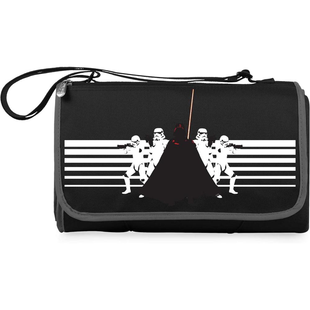 image:imagePicnic TIME Star Wars Darth Vader Geo Blanket Tote Picnic Blanket Folding Outdoor Beach and Camping Blanket with Carry Tote and Zipper Pocket Water Resistant Fleece Black with Black Exterior