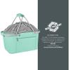 Picnic TIME Metro Shopping Basket, Insulated Picnic Basket, Collapsible Market Basket, Utility Tote Cooler Bag(Disney Princess the Little Mermaid – Teal)