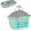 Picnic TIME Metro Shopping Basket, Insulated Picnic Basket, Collapsible Market Basket, Utility Tote Cooler Bag(Disney Princess the Little Mermaid – Teal)