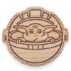 PICNIC TIME Star Wars Mandalorian Grogu Buggy 16 Inch Serving Board, Grogu Shaped Wood Cheese and Charcuterie Board, Decorative Cutting Board, (Parawood)