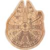 PICNIC TIME Star Wars Millennium Falcon 16 Inch Serving Board, Wood Cheese and Charcuterie Board, Decorative Cutting Board with Hanging Hole, (Parawood)