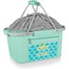 Picnic TIME Metro Shopping Basket, Insulated Picnic Basket, Collapsible Market Basket, Utility Tote Cooler Bag(Disney Princess the Little Mermaid – Teal)