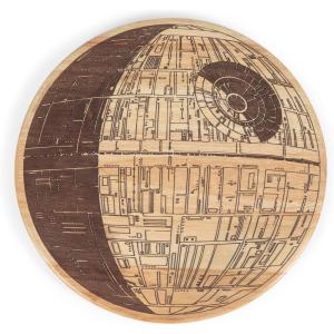 PICNIC TIME Star Wars Death Star 16” Serving Board, Wood Cheese Board, Charcuterie Board, Cutting Board (Parawood)