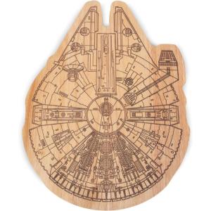 PICNIC TIME Star Wars Millennium Falcon 16 Inch Serving Board, Wood Cheese and Charcuterie Board, Decorative Cutting Board with Hanging Hole, (Parawood)