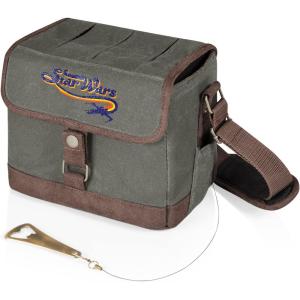PICNIC TIME Star Wars X-Wing Beer Caddy, Beer Cooler Tote with Opener, 6-Pack Cooler, Gifts for Beer Lovers, (Khaki Green with Brown Accents)