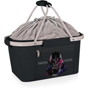 Picnic TIME Metro Shopping Basket, Insulated Picnic Basket, Collapsible Market Basket, Utility Tote Cooler Bag(Star Wars Darth Vader – Black)
