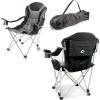 PICNIC TIME NHL Anaheim Ducks Reclining Camp Chair, Beach Chair for Adults, Sports Chair with Carry Bag, (Black with Gray Accents)