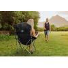 PICNIC TIME NHL Boston Bruins Reclining Camp Chair, Beach Chair for Adults, Sports Chair with Carry Bag, (Black with Gray Accents)