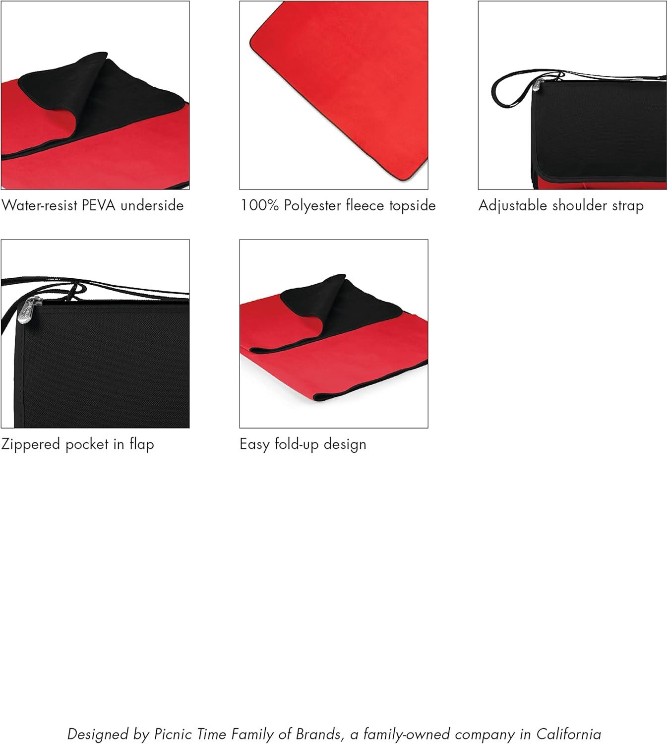 image:imageNHL Calgary Flames Outdoor Picnic Blanket Tote BlackBlack With Black Exterior