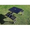 NHL Calgary Flames Portable Folding Picnic Table with Seating for 4(Black)