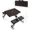 NHL Calgary Flames Portable Folding Picnic Table with Seating for 4(Black)