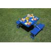 NHL Calgary Flames Portable Folding Picnic Table with Seating for 4(Royal Blue)