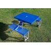 NHL Calgary Flames Portable Folding Picnic Table with Seating for 4(Royal Blue)