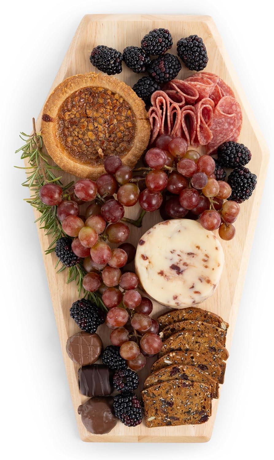 image:imagePICNIC TIME Coffin Serving Board Novelty Charcuterie Board CoffinInspired Durable Wood Serving Platter and Charcuterie Set with Hole for Wall Mounting Stylish Spooky Piece Wall Decor Parawood