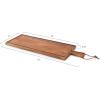 PICNIC TIME Tagliere Long Rectangular Charcuterie Board with Leather Loop, Acacia Wooden Cutting Board with Handle and Juice Groove, All-Purpose Serving Platter, Decorative Serving Plank (Acacia Wood)