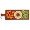 PICNIC TIME Tagliere Long Rectangular Charcuterie Board with Leather Loop, Acacia Wooden Cutting Board with Handle and Juice Groove, All-Purpose Serving Platter, Decorative Serving Plank (Acacia Wood)