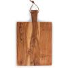 PICNIC TIME Tagliere Rectangular Charcuterie Board with Leather Loop, Acacia Wooden Cutting Board with Handle and Juice Groove, All-Purpose Serving Platter, Decorative Serving Plank, (Acacia Wood)